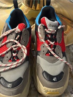 Balenciaga Multicolor Mesh & Leather Athletic Sneakers euro 41